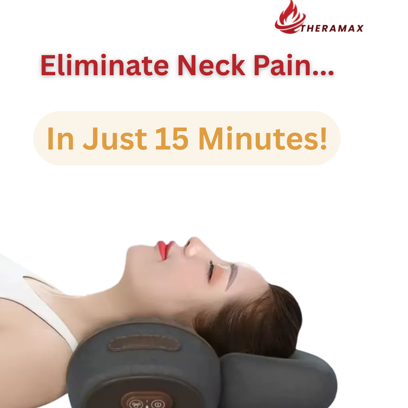TheraMax Electric Neck Massage Pillow with Heat & Vibration for Pain Relief