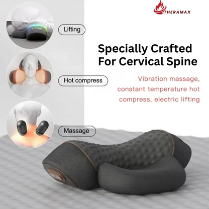 TheraMax Electric Neck Massage Pillow with Heat & Vibration for Pain Relief