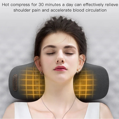 TheraMax Electric Neck Massage Pillow with Heat & Vibration for Pain Relief