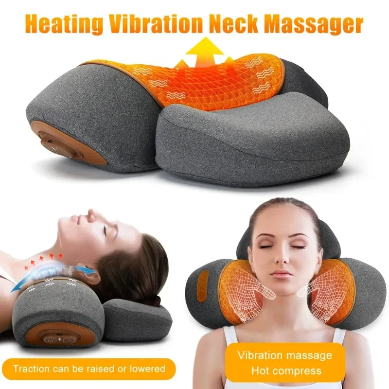 TheraMax Electric Neck Massage Pillow with Heat & Vibration for Pain Relief