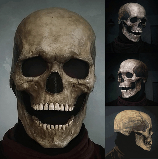 Human Skull Mask with Moving Jaw