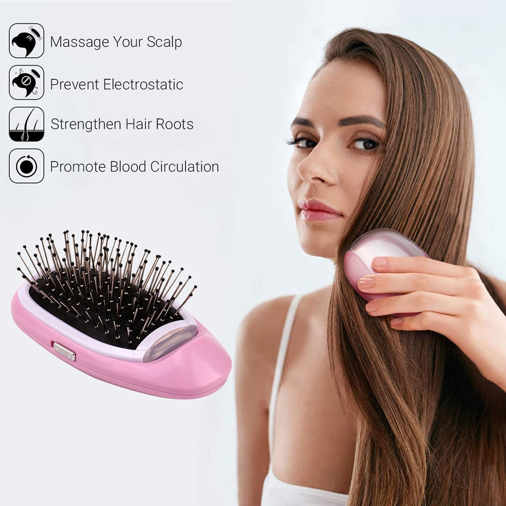 Portable Ionic Hair Brush (Health, Silky Hair In Minutes!) - BuyRite