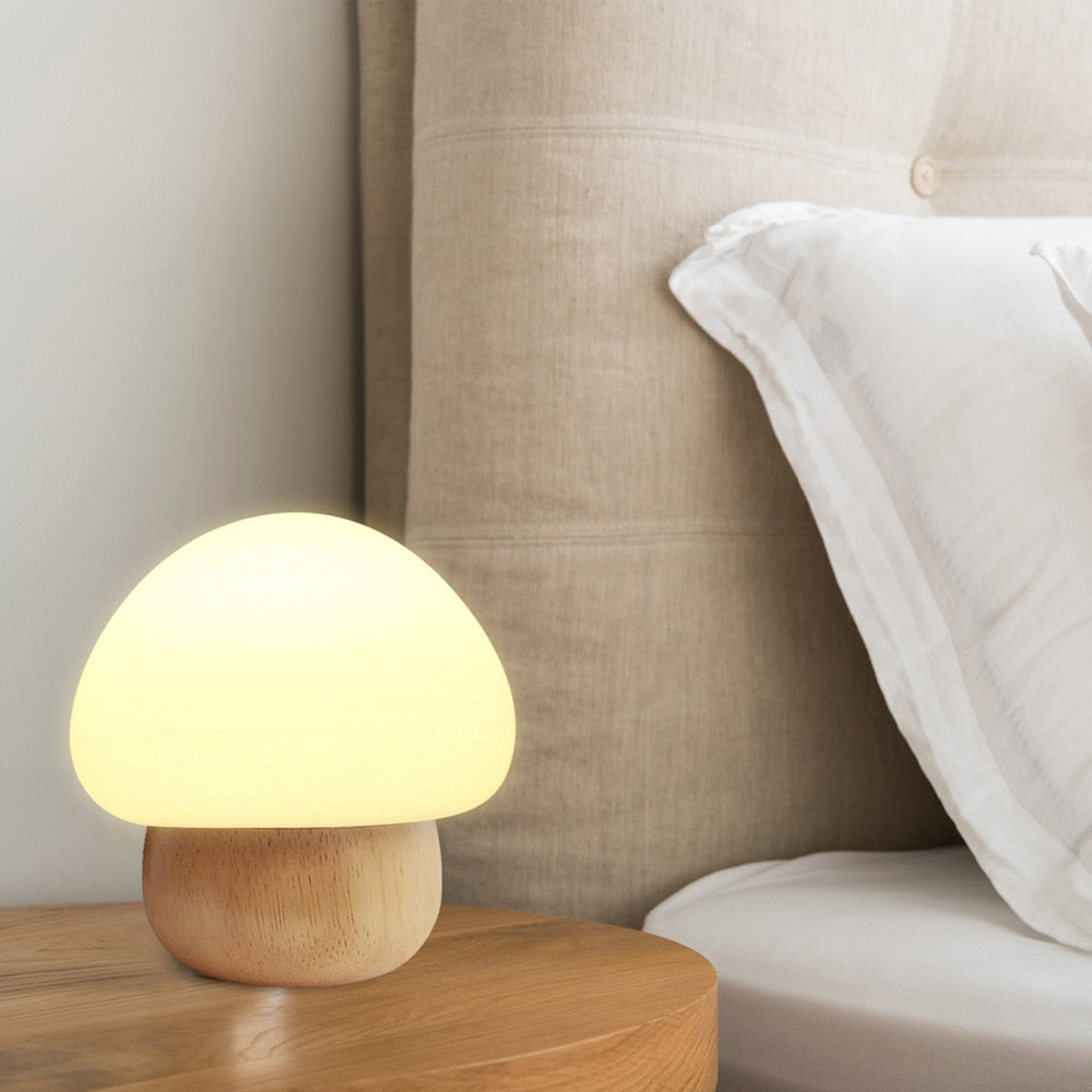 Wooden Mushroom LED Night Light (Blissful Sleep Guaranteed!) - BuyRite