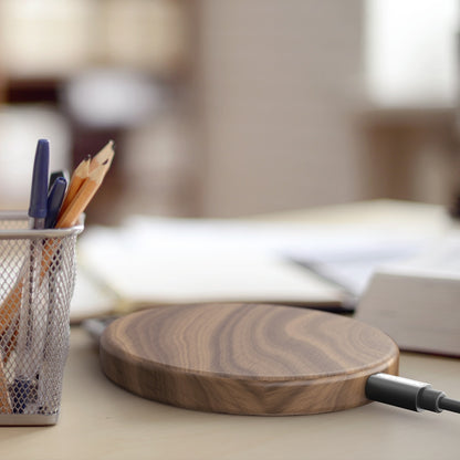 Walnut Wood Wireless Charging Pad (Fast Charging for iPhone & Samsung!) - BuyRite