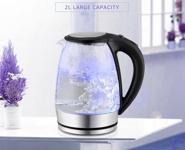 2 Litre Glass Electric Kettle. (Large Capacity, Fast Boiling!) - BuyRite