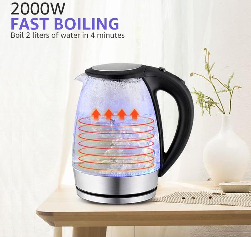 2 Litre Glass Electric Kettle. (Large Capacity, Fast Boiling!) - BuyRite